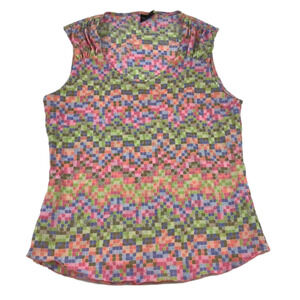 Tribal Multi-Colour Pixel Sleeveless  Top